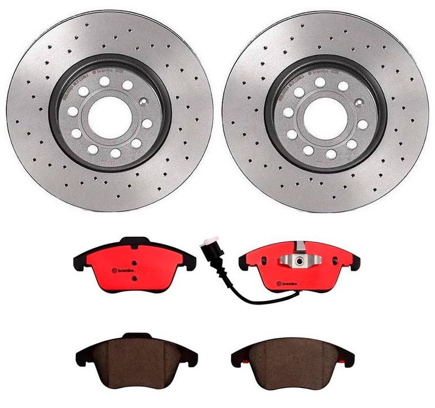 Audi VW Brakes Kit - Pads and Rotors Front (312mm) (Xtra) (Ceramic) 5Q0615301F - Brembo 2888972KIT